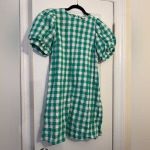 Green checked dress